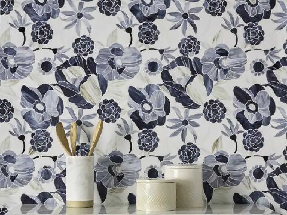 AKDO Botanicus Bloom Angelite Art Glass Mosaic is part of the Botanicus collection by Allison Eden