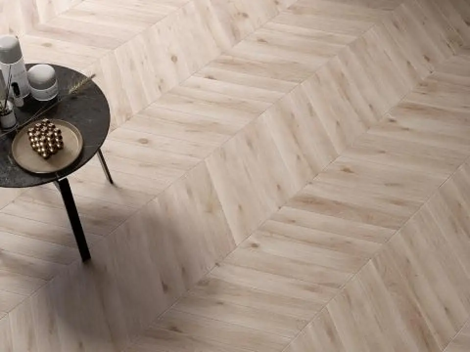 Genrose Insignia Porcelain 3 x 16 Chevron in Bone Matte