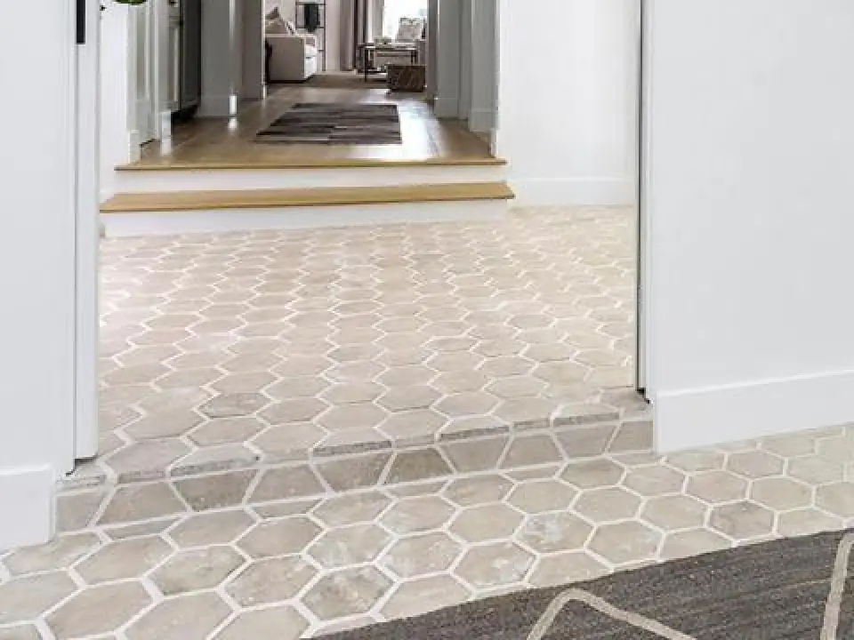 ARTO Artillo 6" Hexagon in Early Gray with a Vintage Texture