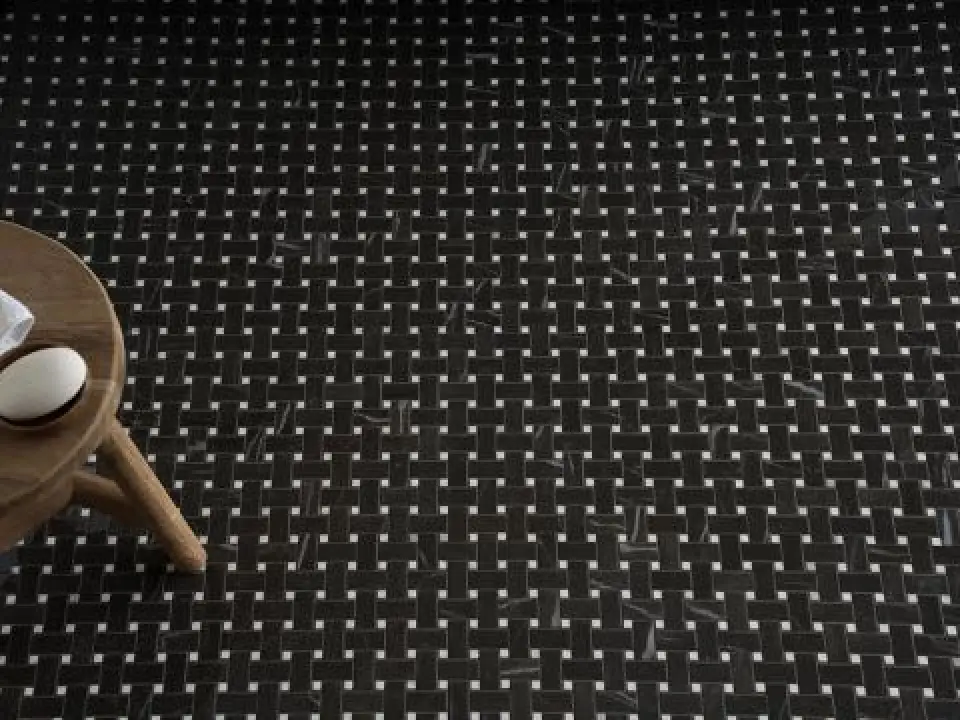 AKDO Elite Basketweave Porcelain Tile in Dark Brown (G)