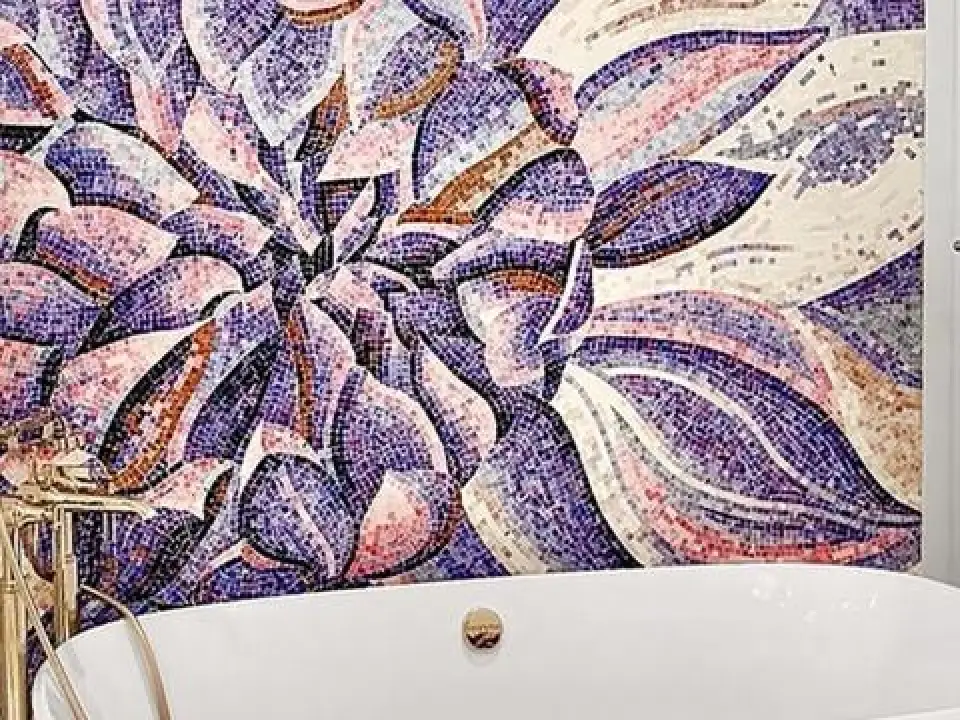 Allison Eden Studios Amethyst Shower Floral Mural Mosaic