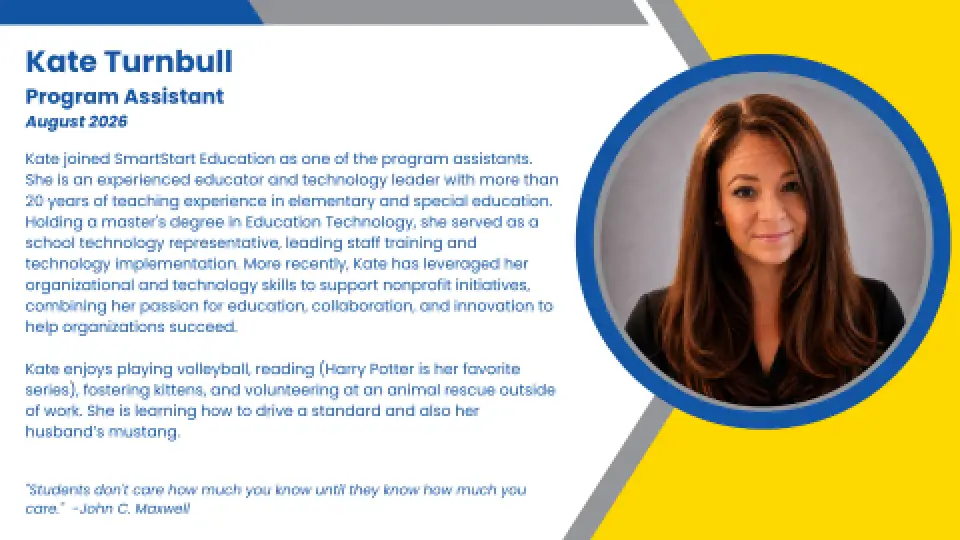 Headshot and written bio of Kate Turnbull.