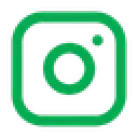 Green Instagram logo icon on a light gray background.