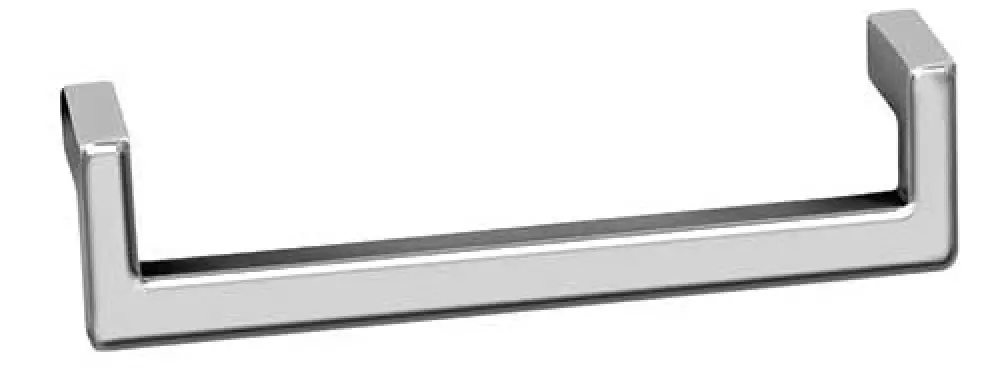Silver rectangular drawer or cabinet pull handle with a modern, minimalist design.