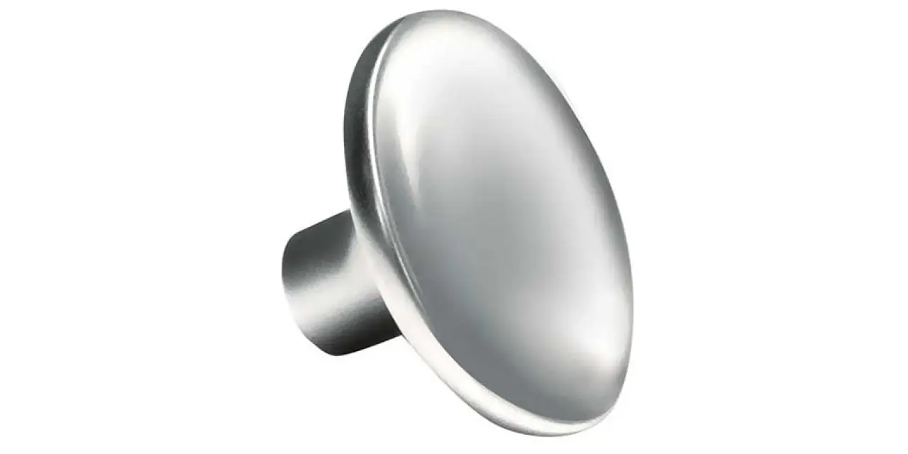 curved round knob polished chrome