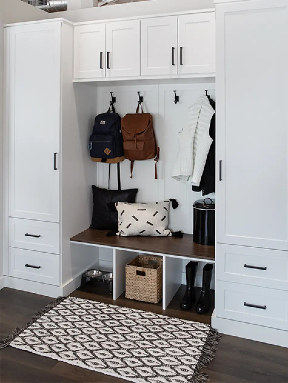 custom cabinets in mudroom