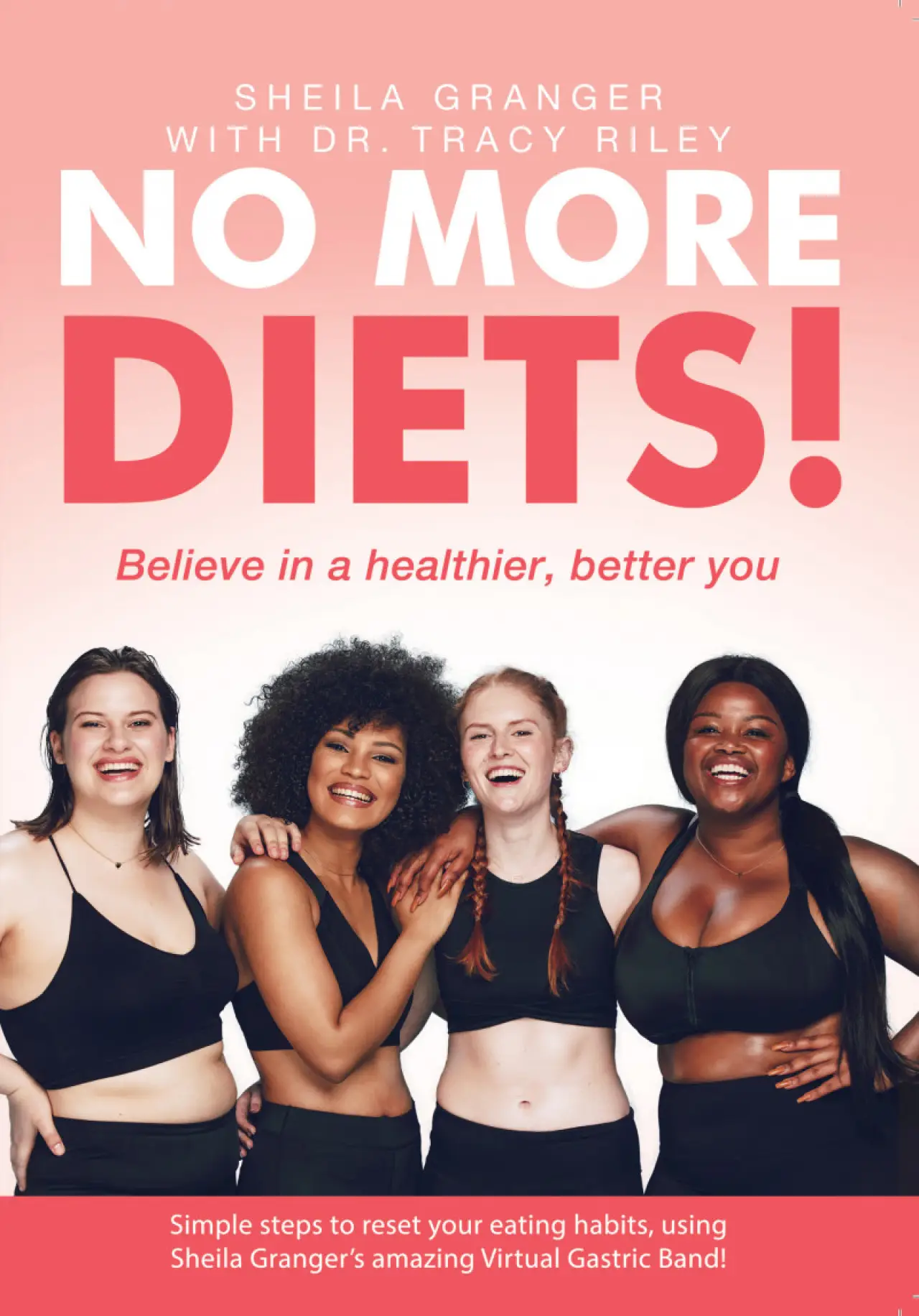 Four diverse women in athletic wear smiling together under the text 