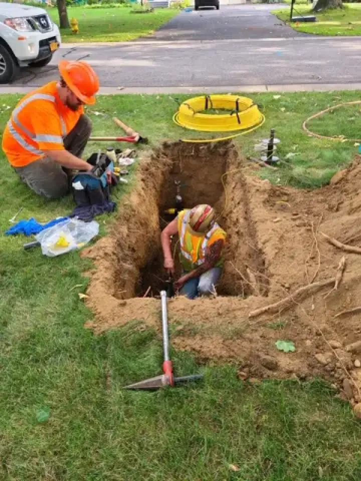 Residential gas line repair in Webster, NY.