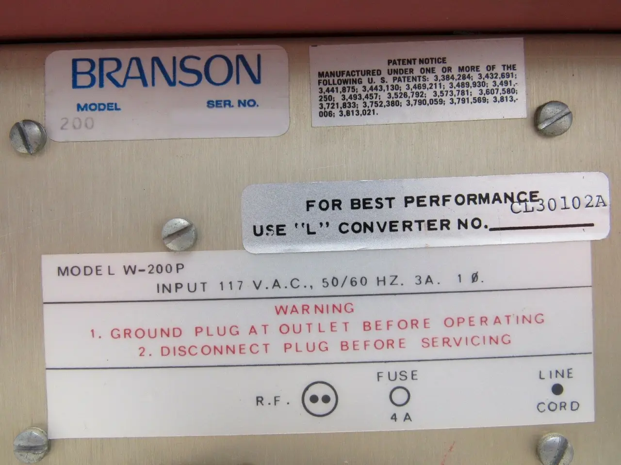 Branson W-200P Sonifier Cell Disruptor