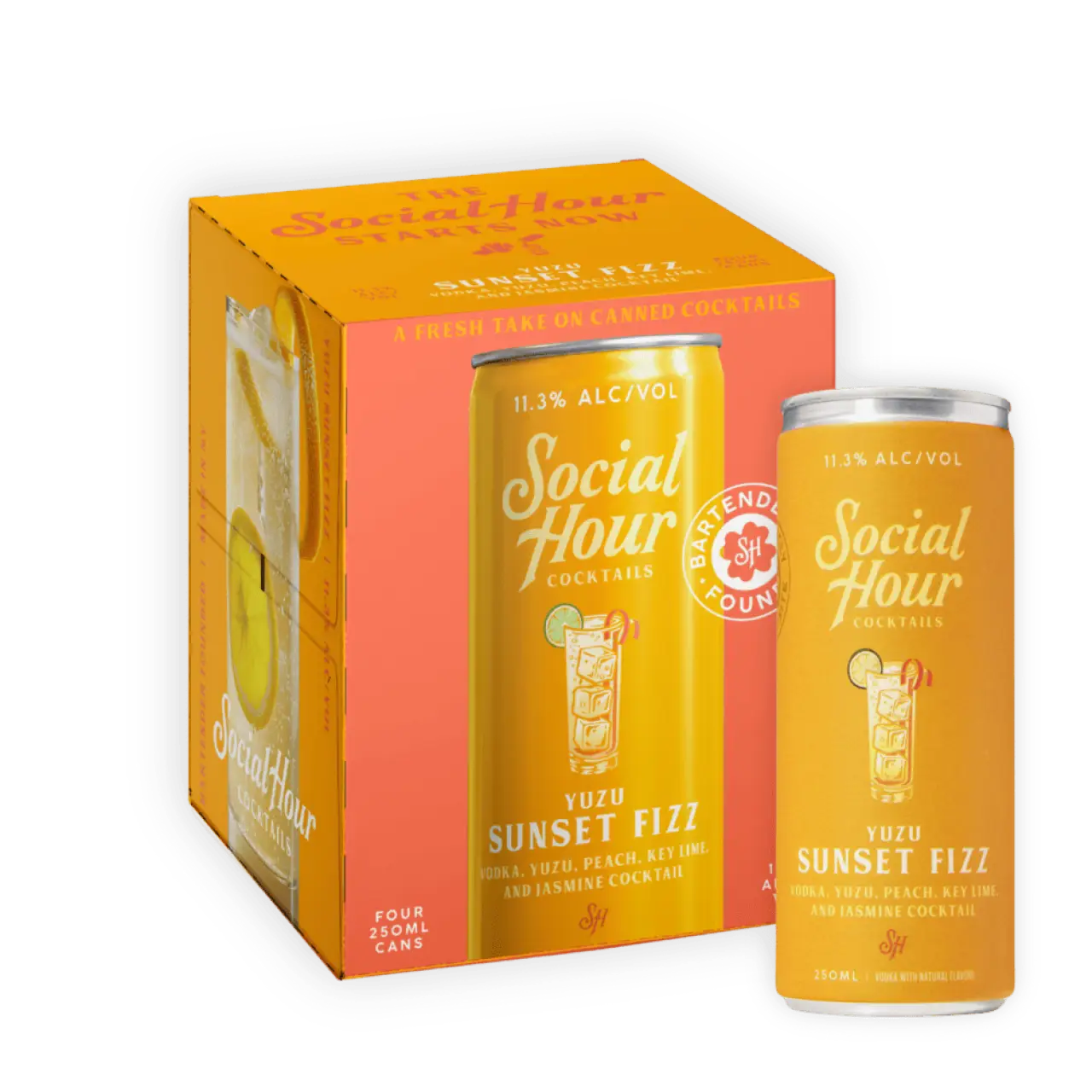 Social Hour Sunset Fizz Can 4pk 355ml
