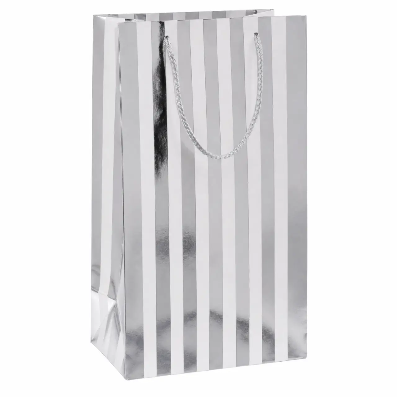 BU SILV FOIL STRIPE GIFT BAG