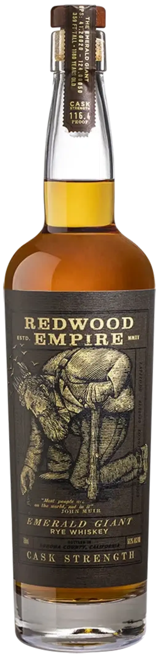Redwood Empire Emerald Giant Cask Strength Rye Whiskey 750ml