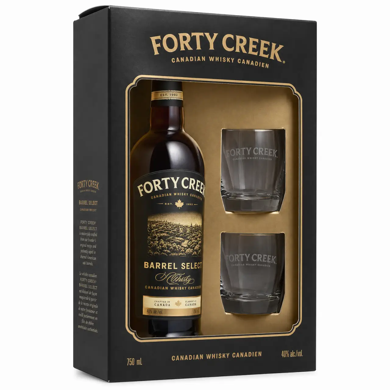 Forty Creek Barrel Select Canadian Whisky Gift Set 750ml