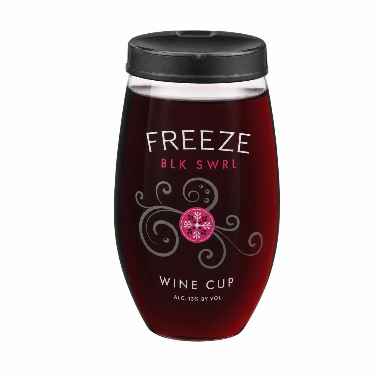 Freeze Blk Swrl Wine Cup