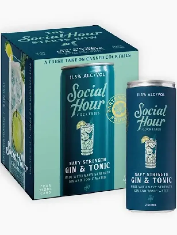 Social Hour Navy Strength Gin & Tonic 4pk
