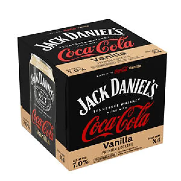 Jack Daniel's & Coca-Cola Vanilla 4pk 355ml Cans