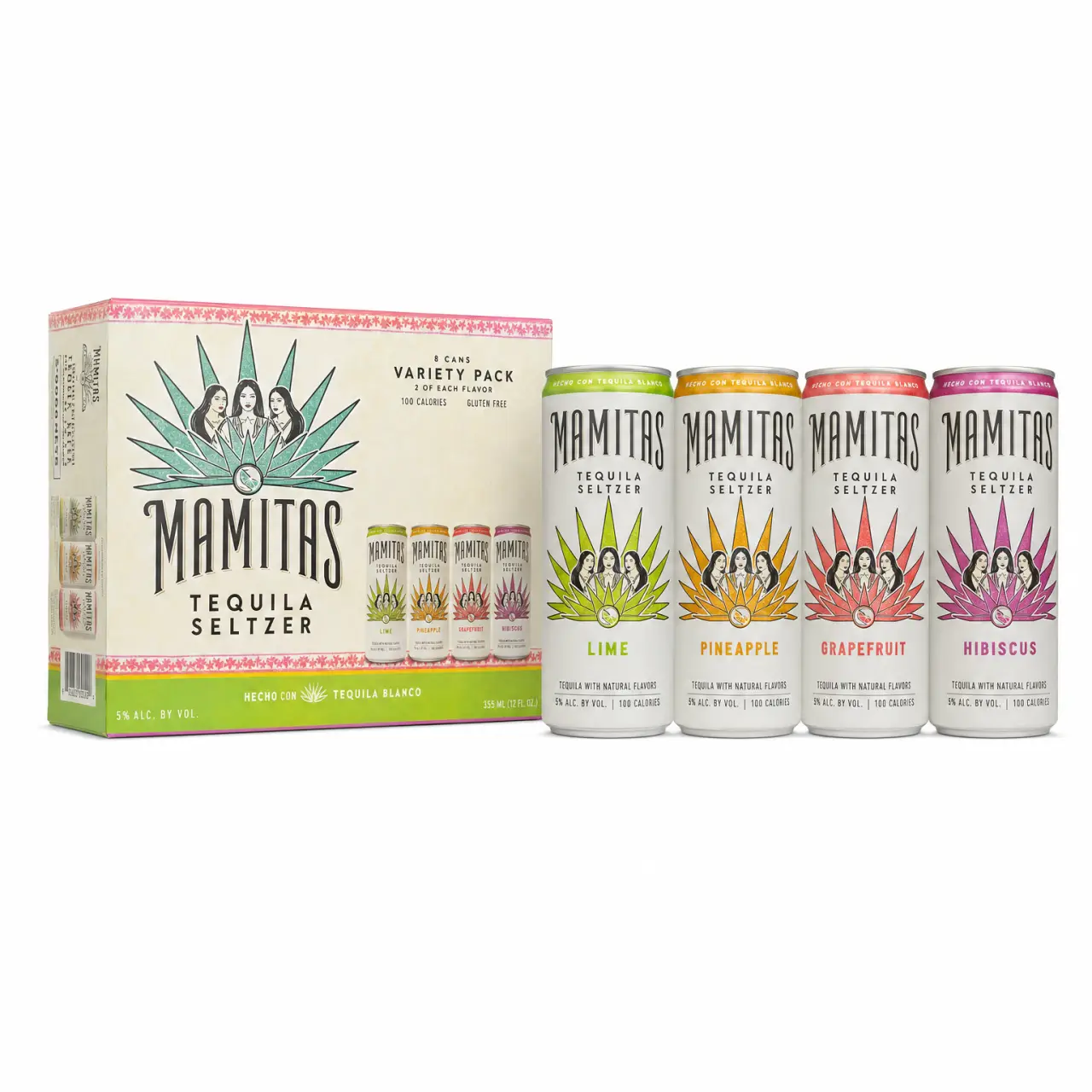 Mamitas Tequila Seltzer Variety Pack 8pk