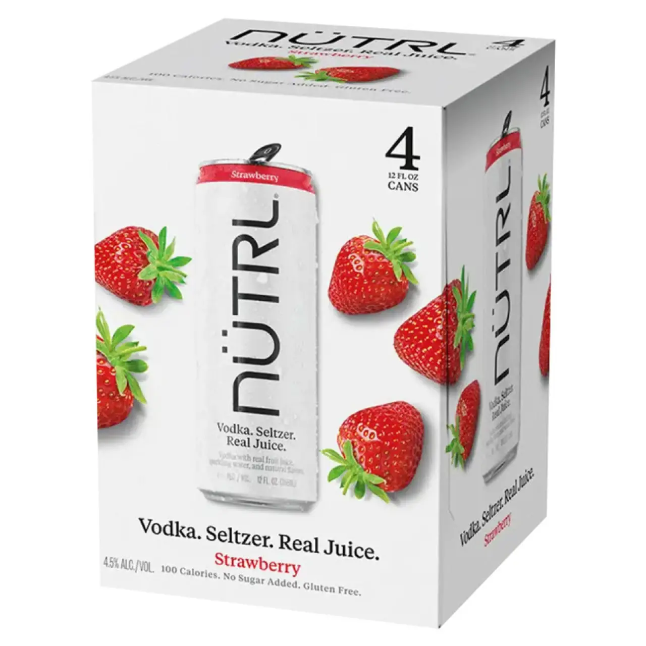 NÜTRL Strawberry Vodka Seltzer 4 Pack 355ml