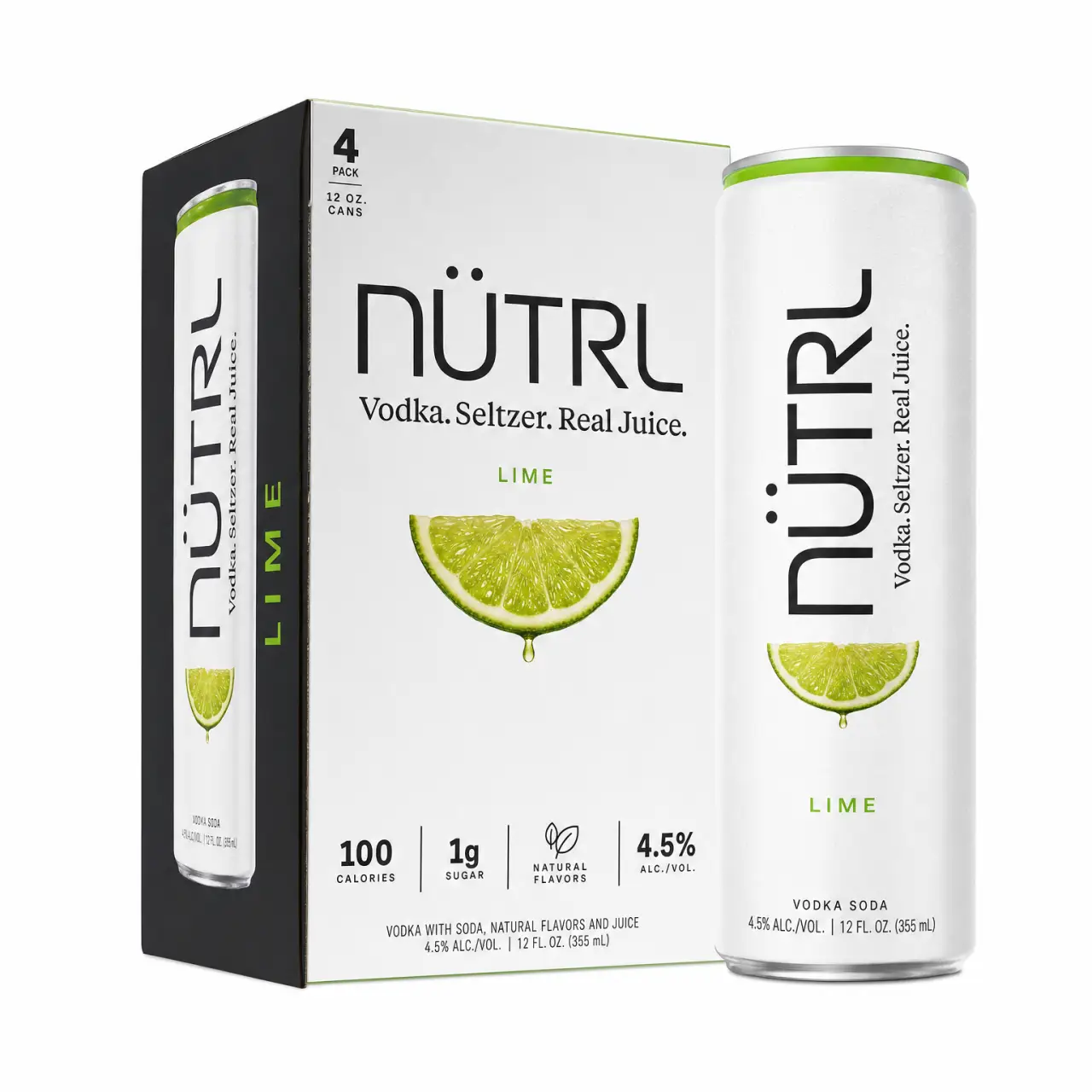 Nütrl Vodka Seltzer Lime 4 Pack 12oz Cans