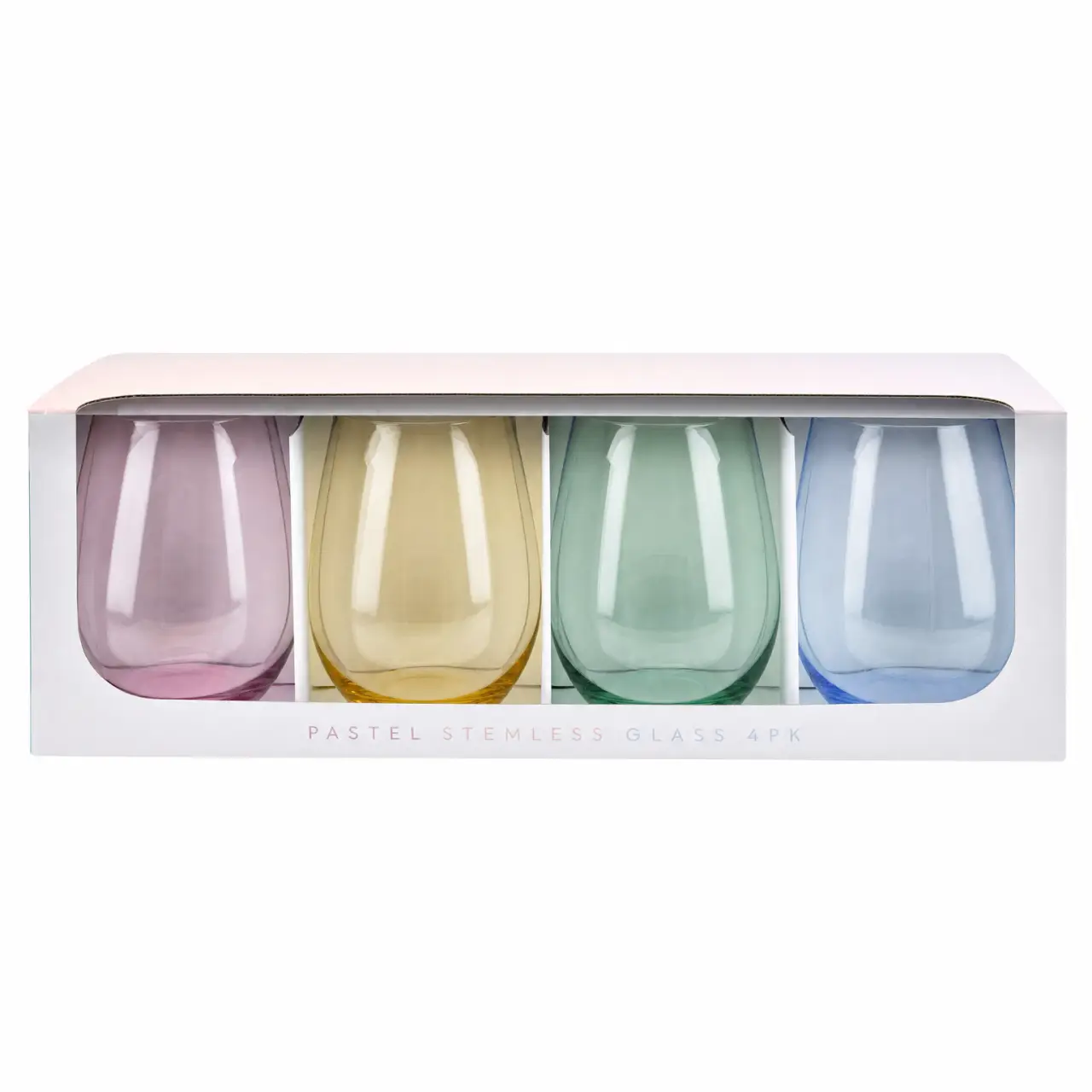 PASTEL STEMLESS GLASS 4PK