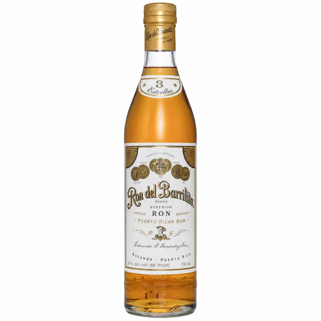 Ron Del Barrilito 3 Star 750ml