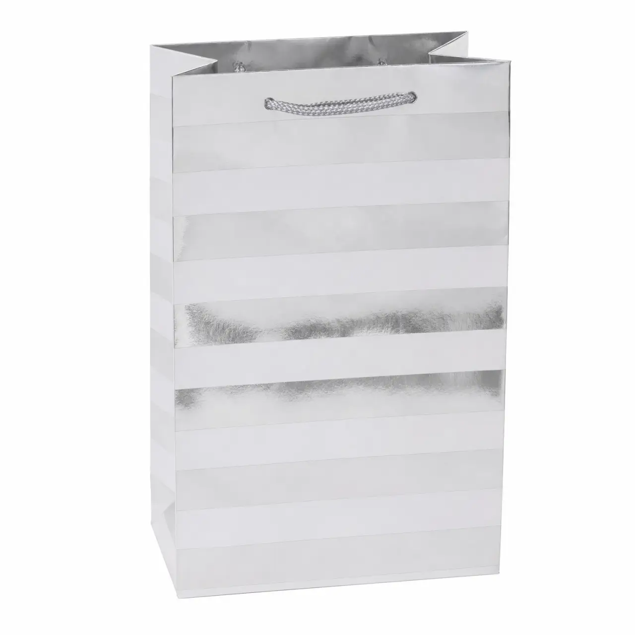SILV FOIL STRIPE GIFT BAG 1.75
