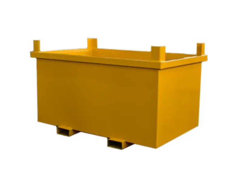 yellow custom metal container bin