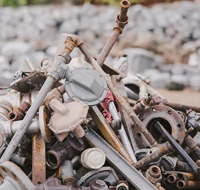 scrap metal pile