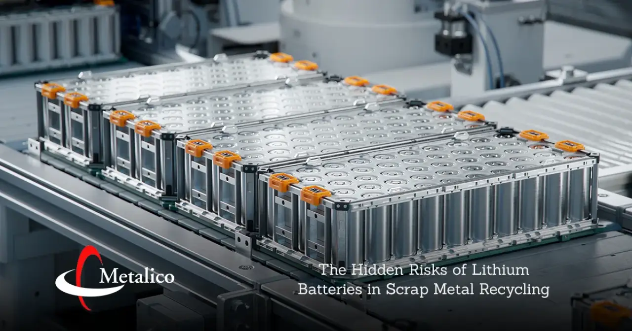 Lithium battery modules lined up on an industrial production line.