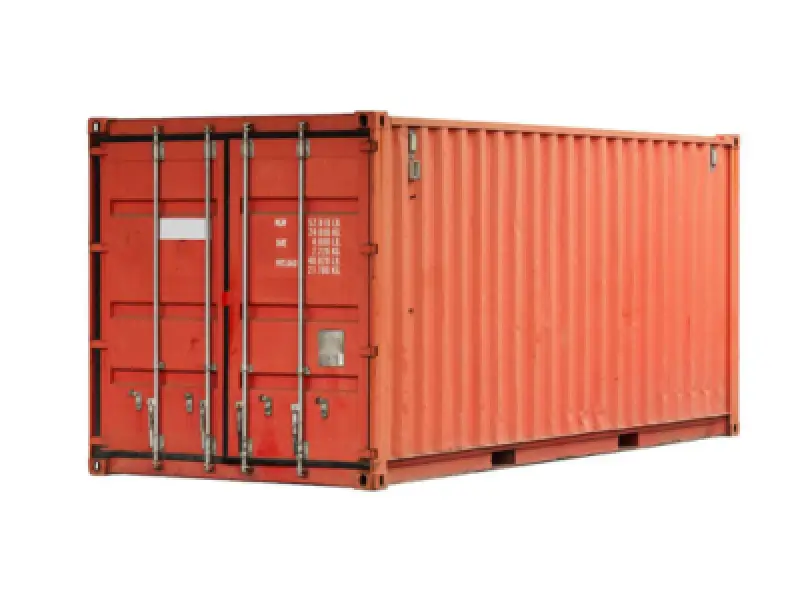 orange metal shipping container