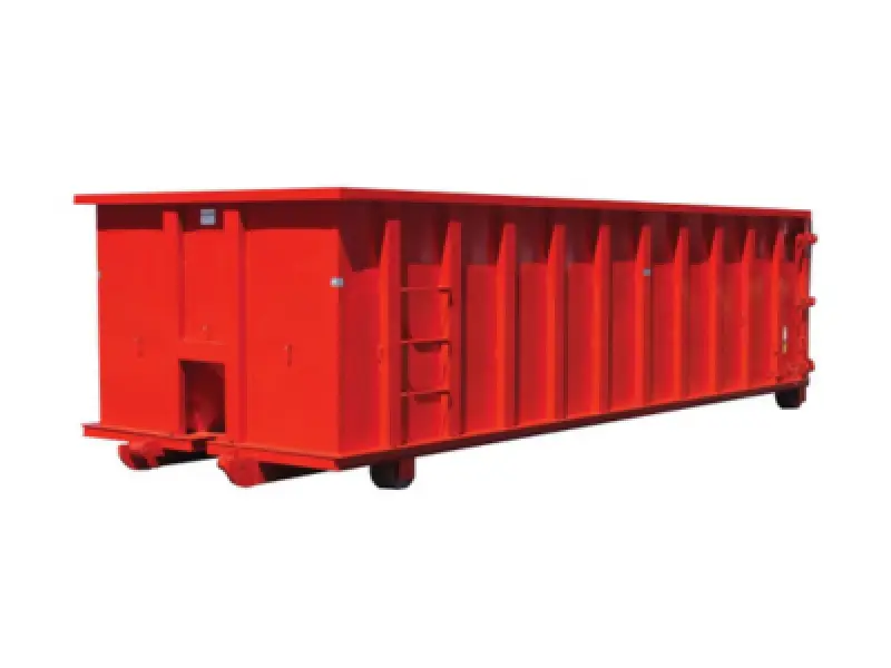red roll-off dumpster box