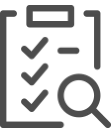 Clipboard icon with a checklist showing three lines and three check marks.
