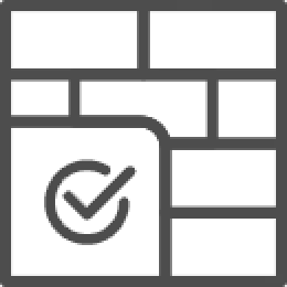 A simple, abstract icon with rectangles and a large square on a dark background.