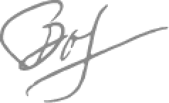Gray, stylized handwritten signature with looping and sweeping lines on a light background.