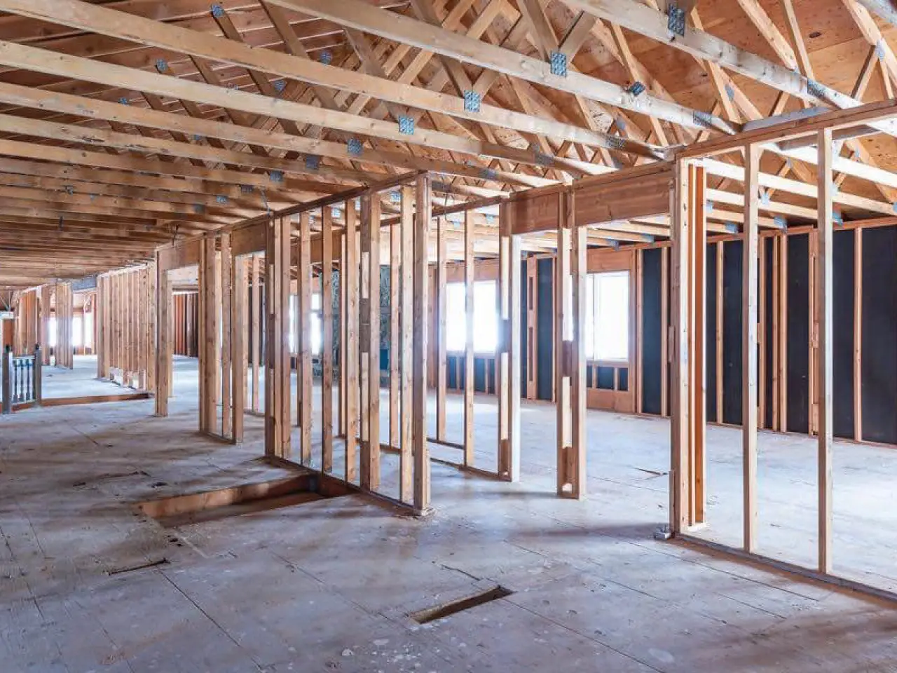 wall framing for an interior demolition