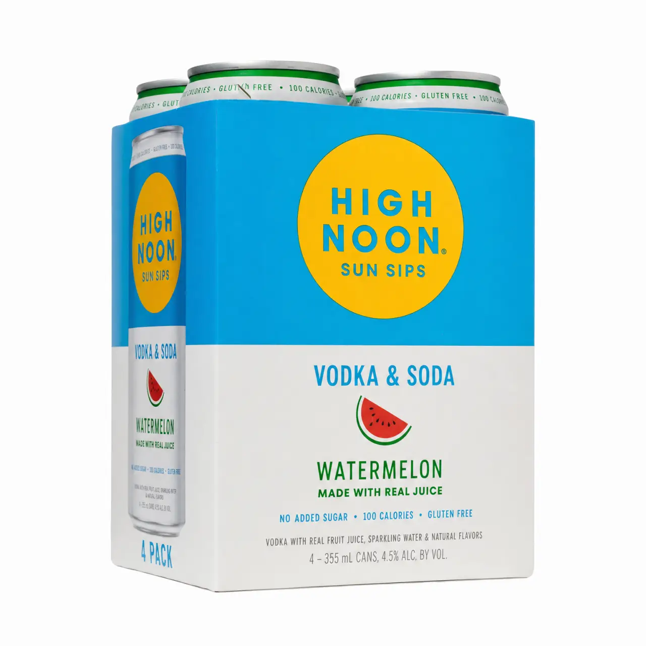 High Noon Watermelon Vodka & Soda 4 Pack 4 X 355ml