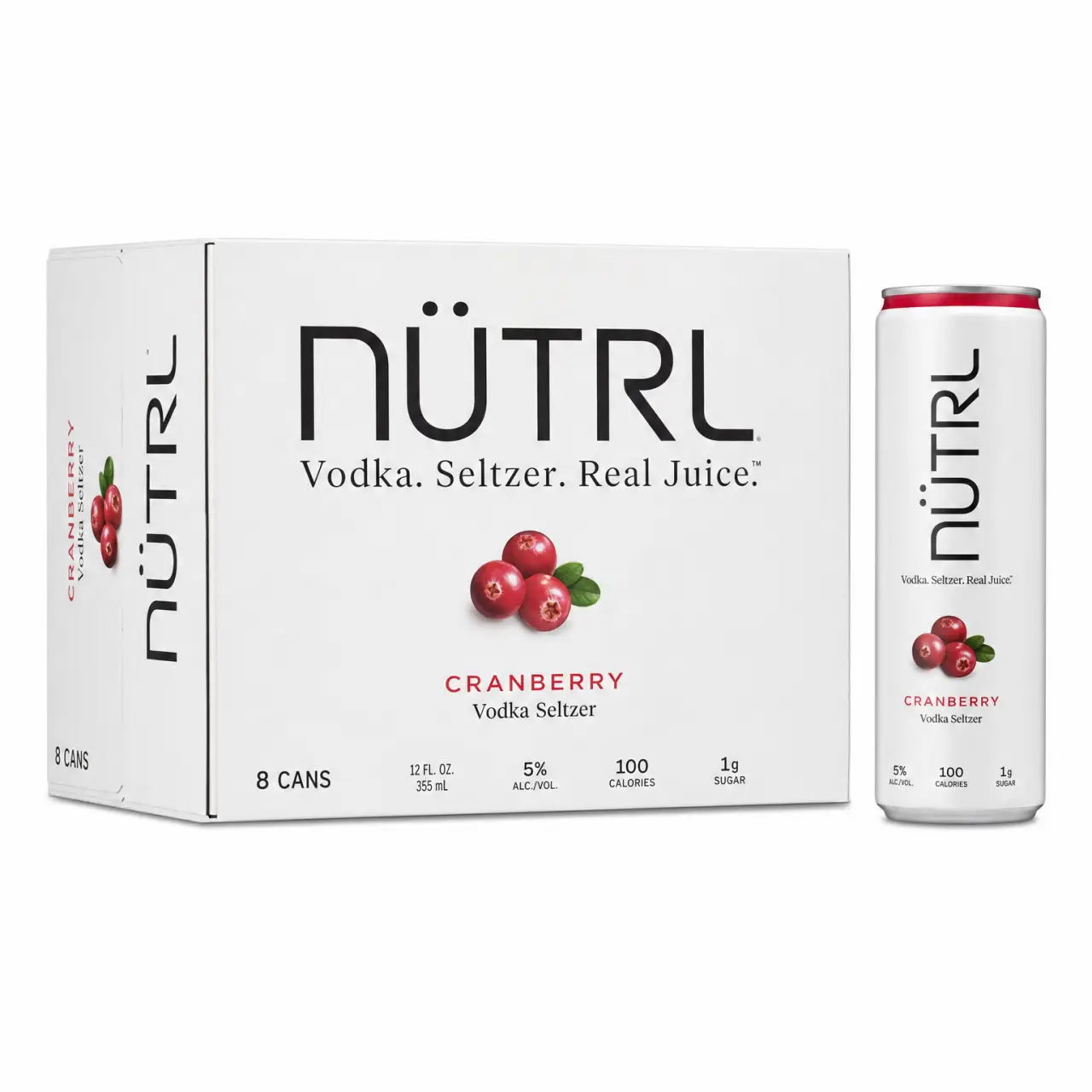 Nütrl Cranberry Vodka Seltzer 8Pk 12oz Cans
