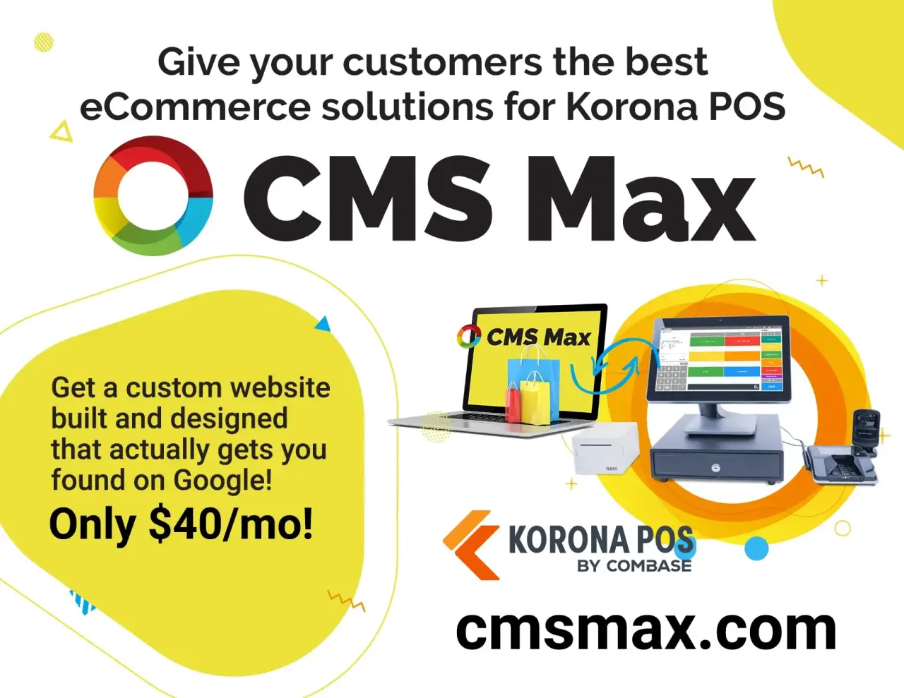 CMS Max Korona POS integration advertisement