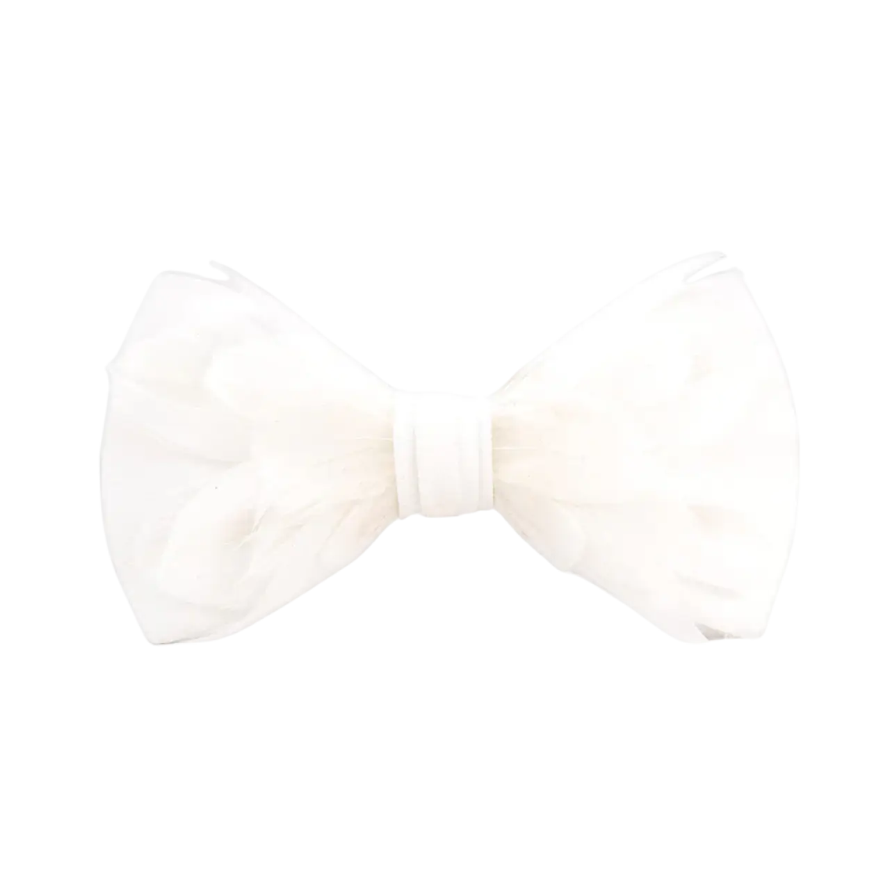 All White Carew Feather Bow Tie