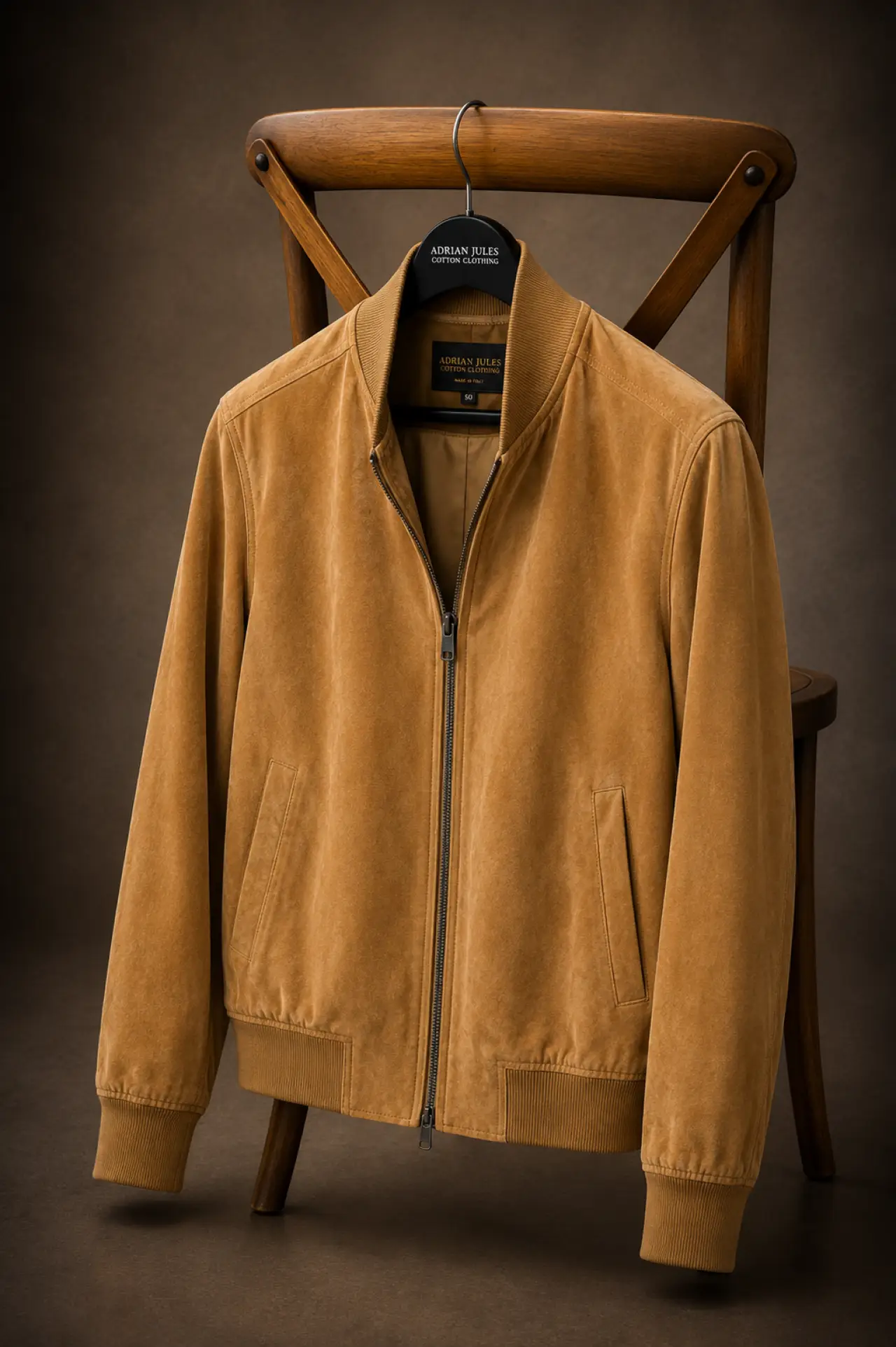 The Suede Cammello Bomber Jacket