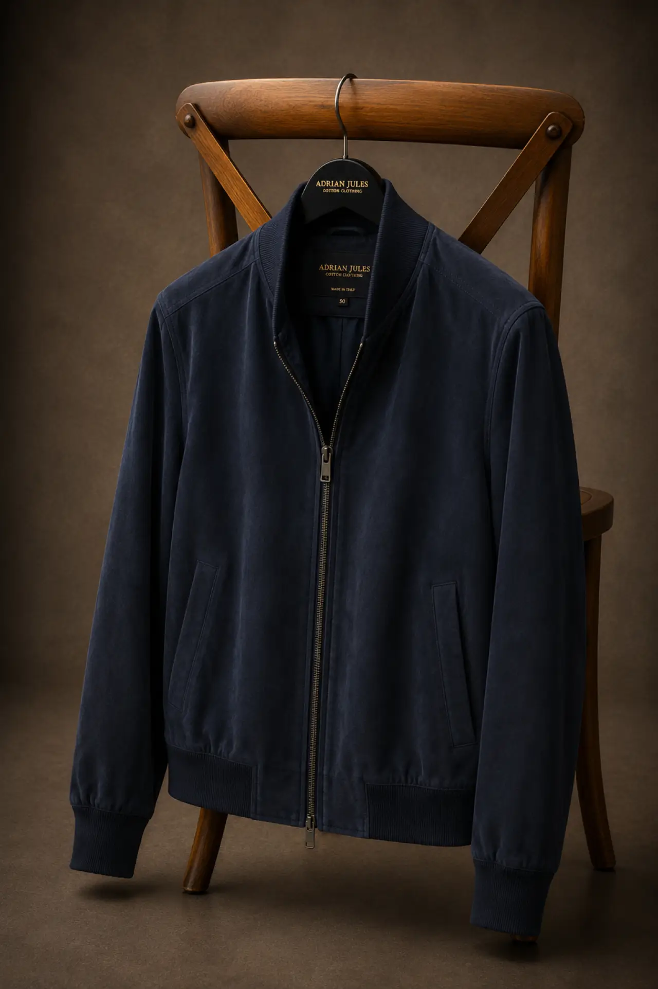 The Suede Navy Bomber Jacket