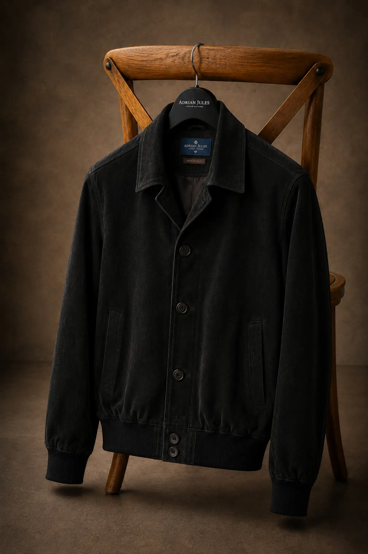 The Buttoned Suede Asfalto Bomber