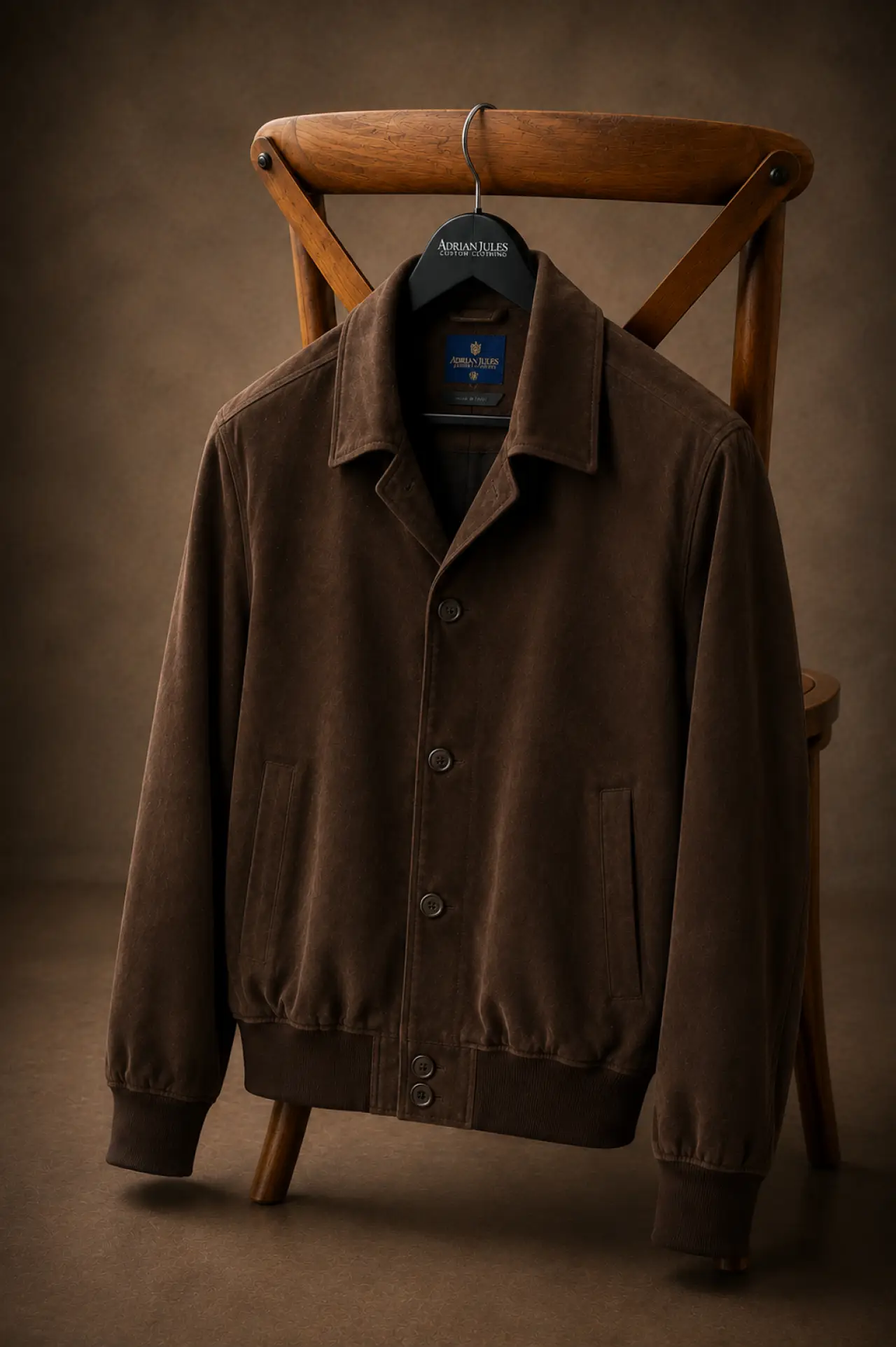 The Buttoned Suede Moro Bomber