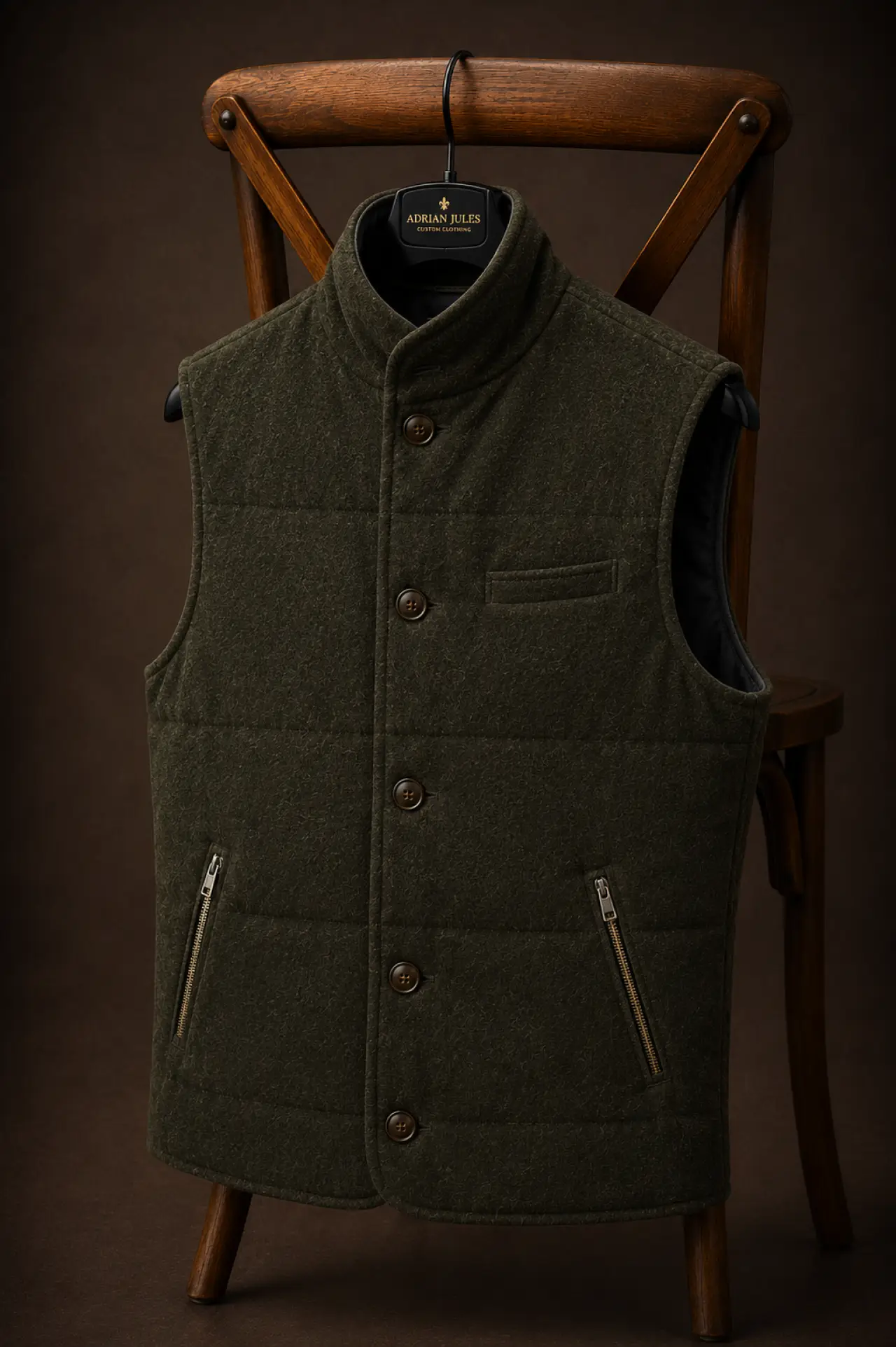The Reversible Suede Loden Gilet
