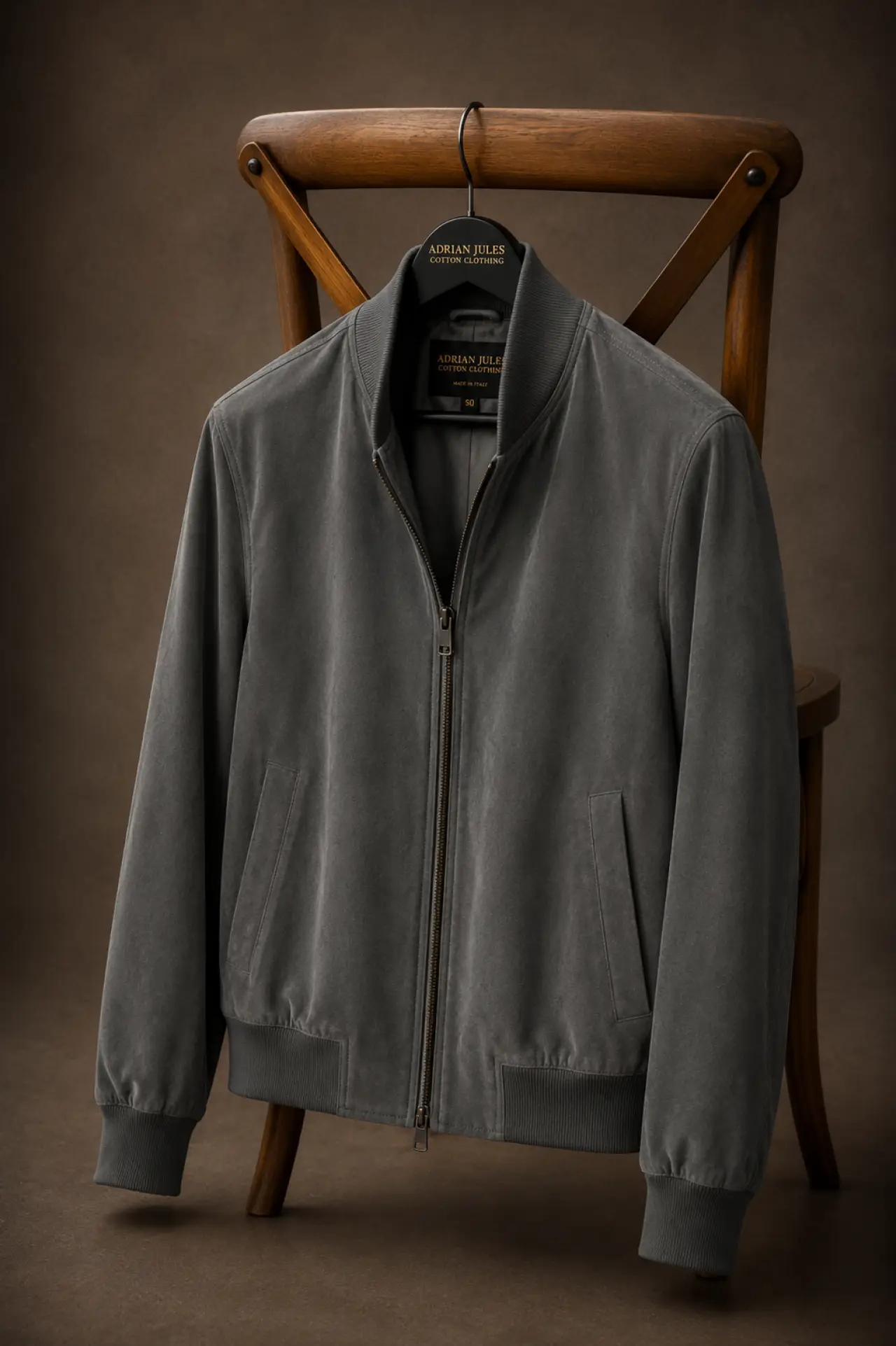 The Suede Slate Grey Bomber Jacket