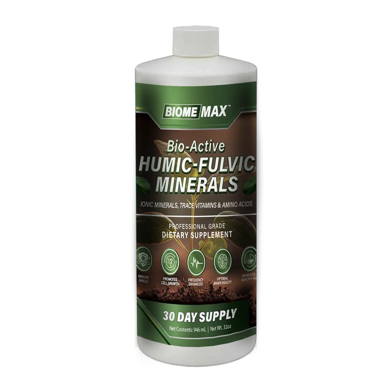 BiomeMax™ Bio-Active "Black Water" Humic/Fulvic Mineral Blend, 32 oz