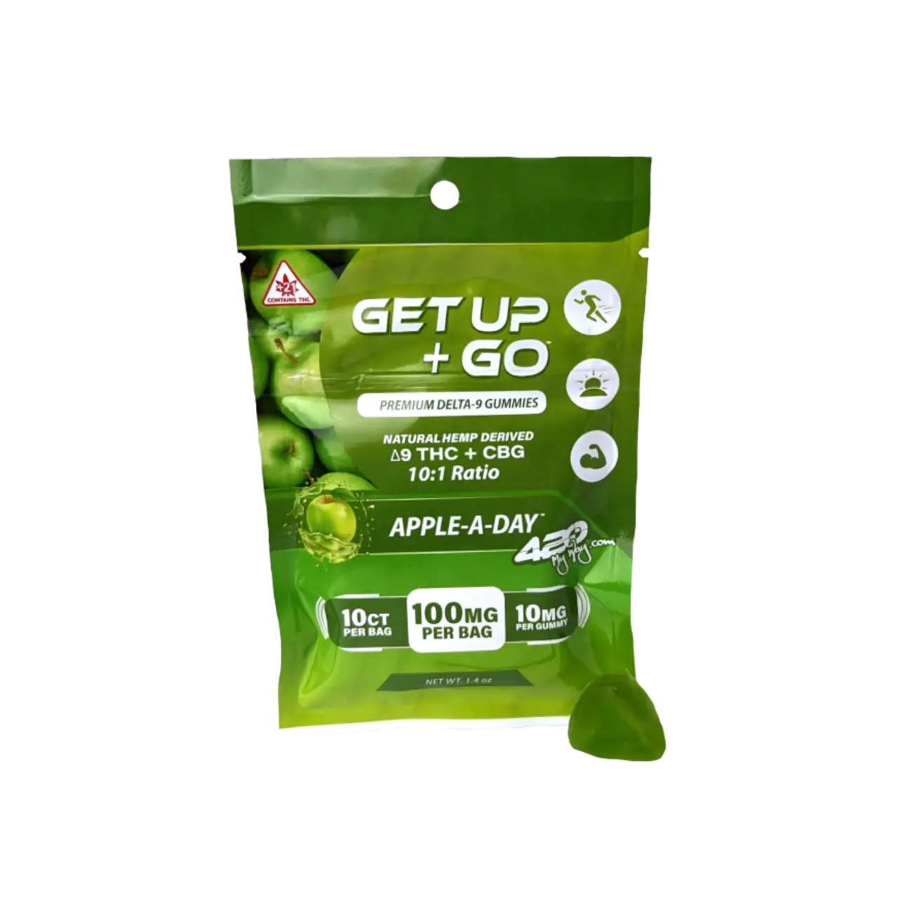 Get Up + Go • Apple-A-Day | 420 My Way, DELTA-9 THC + CBG Gummy