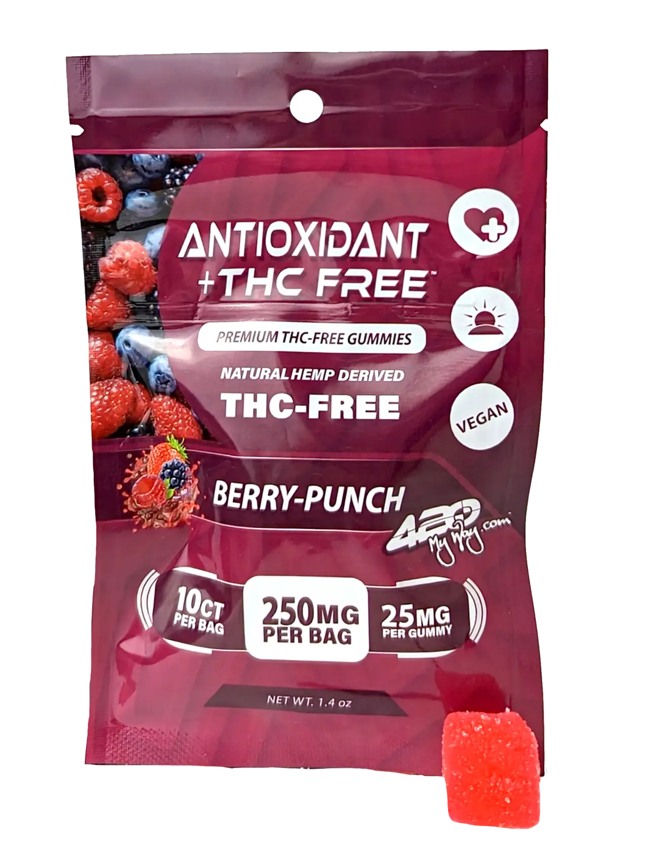 Antioxidant + THC-FREE • Berry Punch | 420 My Way, THC-FREE Gummies