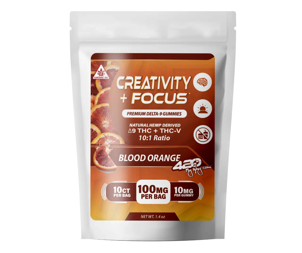 Creativity + Focus Gummy • Blood Orange | 420 My Way, DELTA-9 THC +THC-V