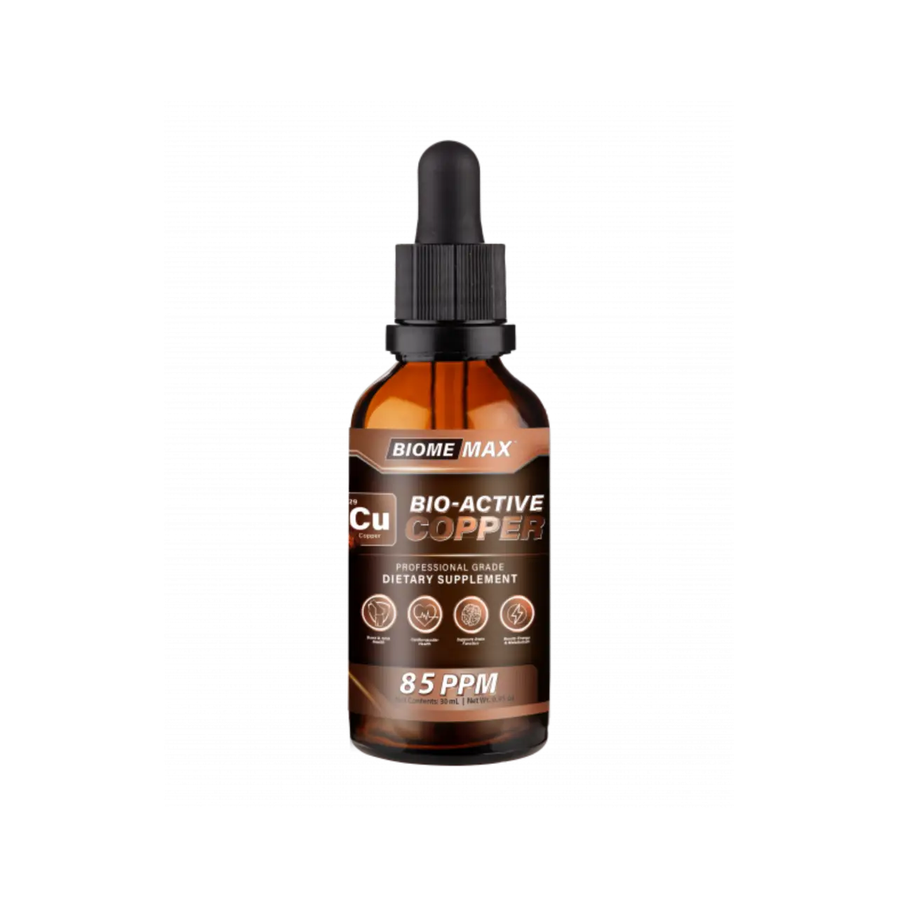 BiomeMax™ Bio-Active 99.99% Pure Colloidal Copper, 30 mL